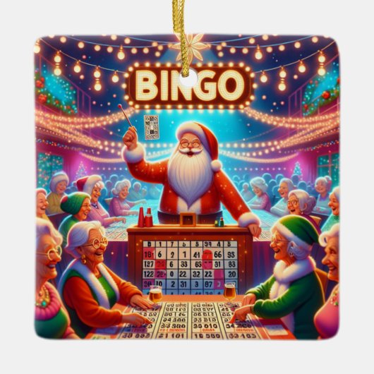 Bingo spel met Kerstmis Keramisch Ornament (Voorkant)