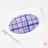 Bingo spel patronen groot raster ovale sticker (Envelop)