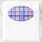 Bingo spel patronen groot raster ovale sticker (Tas)