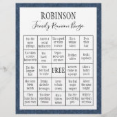 Bingo spel voor familiebijeenkomst #3 (Voorkant)