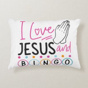 Bingo Speler Jezus Geloof Christelijk Ik Hou Van J Accent Kussen