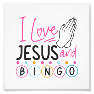 Bingo Speler Jezus Geloof Christelijk Ik Hou Van J Foto Afdruk