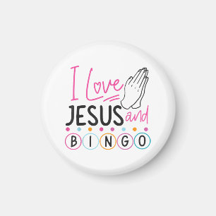 Bingo Speler Jezus Geloof Christelijk Ik Hou Van J Magneet