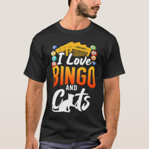 Bingo speler kat Ik hou van bingo en katten T-shirt