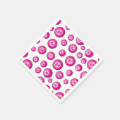 Bingo Speler Schattige Roze en Wit Genummerde Ball Servet (Hoek)