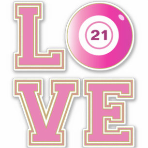Bingo speler Schattige roze gepersonaliseerd Sticker