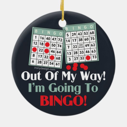 Bingo-spelers Keramisch Ornament (Achterkant)