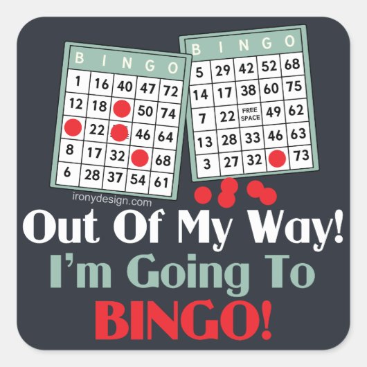 Bingo-spelers Vierkante Sticker (Voorkant)