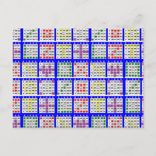 Bingo spelpatronen groot briefkaart (Voorkant)