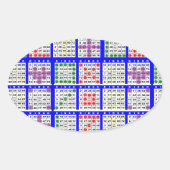 Bingo spelpatronen groot ovale sticker (Voorkant)