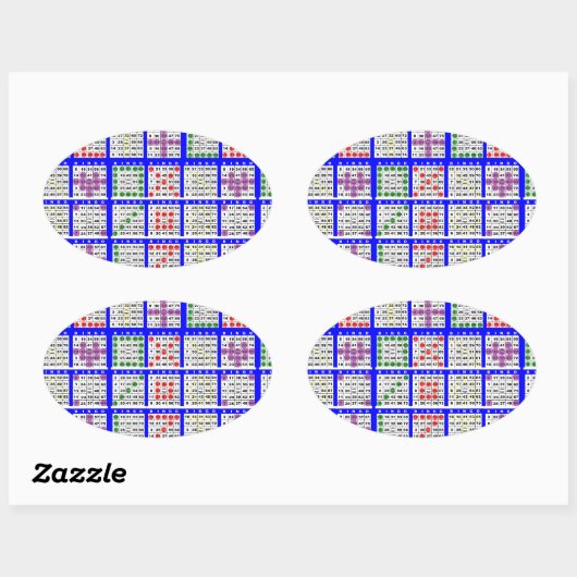 Bingo spelpatronen groot ovale sticker (Vel)