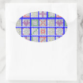 Bingo spelpatronen groot ovale sticker (Tas)