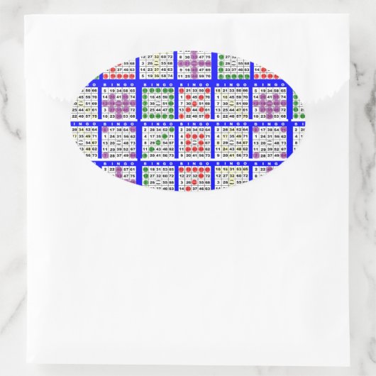 Bingo spelpatronen groot ovale sticker (Tas)