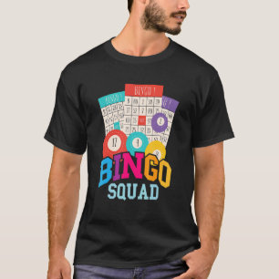 Bingo Squad Bingo Team Game Kaart Bingo Balls Crew T-shirt