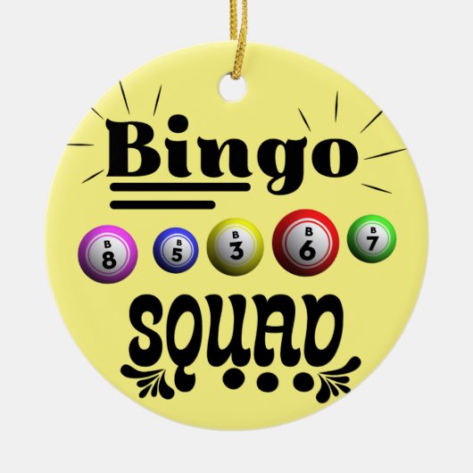 Bingo Squad Keramisch Ornament (Voorkant)