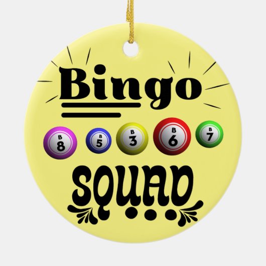 Bingo Squad Keramisch Ornament (Achterkant)