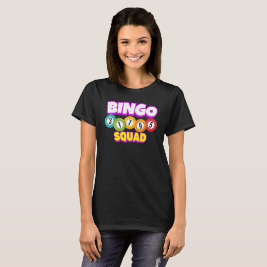 Bingo Squad Team Player Lucky Bingo Luck Women M T-shirt (Voorkant volledig)