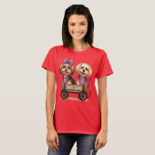 Bingo Squad Tshirt met Twee Schattigee Honden (Voorkant volledig)