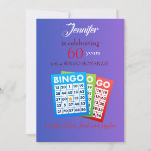 BINGO thema verjaardagsfeestuitnodiging Kaart