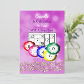 Bingo Thleed Party Fun Colorful Invitation Kaart (Staand voorkant)
