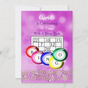 Bingo Thleed Party Fun Colorful Invitation Kaart