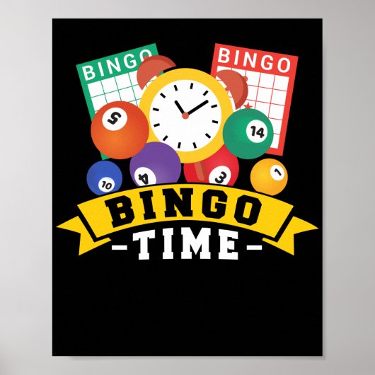 Bingo Time Funny Lucky Gambling Poster (Voorkant)