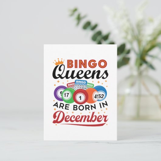 Bingo Verjaardag Bingo Koninginnen Zijn Geboren in Briefkaart (Staand voorkant)