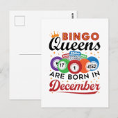Bingo Verjaardag Bingo Koninginnen Zijn Geboren in Briefkaart (Voorkant / Achterkant)