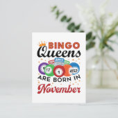 Bingo Verjaardag Vrouwen November Briefkaart (Staand voorkant)