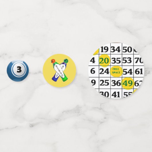 BINGO verjaardagsfeest Confetti (Achterkanten)