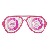 Bingo Verjaardagsfeestje Roze Wit Aviator Zonnebril (Voorkant)