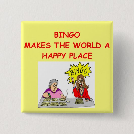 bingo vierkante button 5,1 cm (Voorkant)