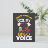 Bingo Voice Funny Casino Gambler Bingo Player Briefkaart (Staand voorkant)