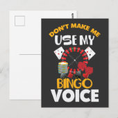 Bingo Voice Funny Casino Gambler Bingo Player Briefkaart (Voorkant / Achterkant)