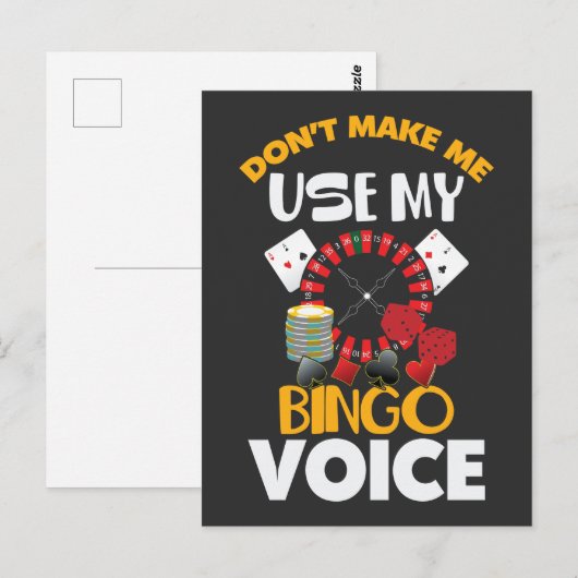 Bingo Voice Funny Casino Gambler Bingo Player Briefkaart (Voorkant / Achterkant)