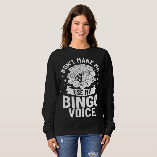 Bingo Voice Game Player Caller Card Board Balls Trui (Voorkant volledig)