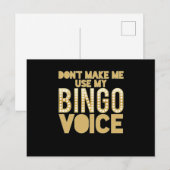 Bingo Voice Lucky Game Player Gambling Gift Briefkaart (Voorkant / Achterkant)