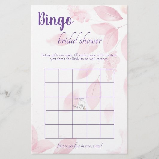 Bingo Vrijgezellenfeest Game Card Flyer (Voorkant)