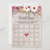 Bingo Vrijgezellenfeest Game Rustic Boho Flower Fl Kaart (Voorkant)