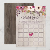 Bingo Vrijgezellenfeest Game Rustic Boho Flower Fl Kaart (Voorkant / Achterkant)