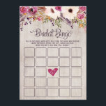 Bingo Vrijgezellenfeest Game Rustic Boho Flower Fl Kaart<br><div class="desc">BINGO!
Fun-vrijgezellenfeest-spel met rustic boho-waterverf bloemen</div>