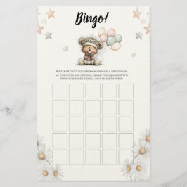 Bingo Whimsical Teddy Bear Baby Shower Game Briefpapier