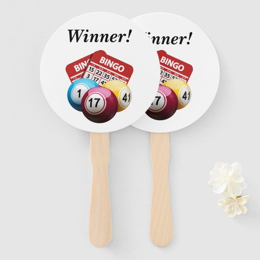 Bingo Winner Handheld Fans Handwaaier (Voorkant en achterkant)