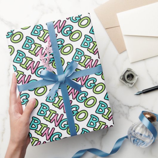 Bingo word art wrapping paper cadeaupapier (Geschenken)