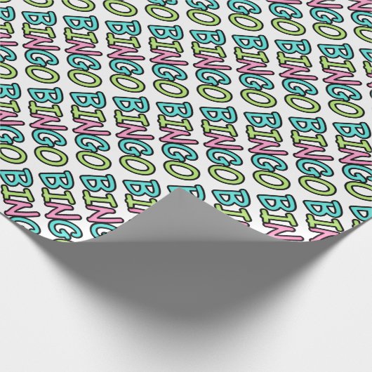 Bingo word art wrapping paper cadeaupapier (Hoek)