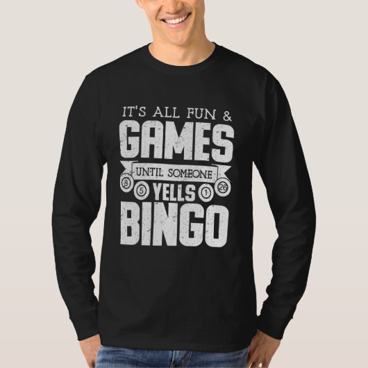 Bingo Yells Funny Bingo Funny Bingo T-shirt (Voorkant)