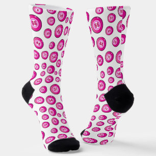 Bingoballen Fun Pink White Lotto Sokken