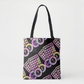 Bingobladen en ballen - roze en geel tote bag (Voorkant)