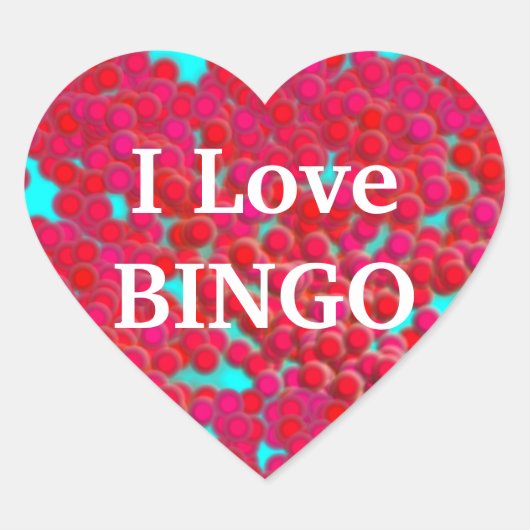 Bingochips op hartvormige Stickers (Voorkant)