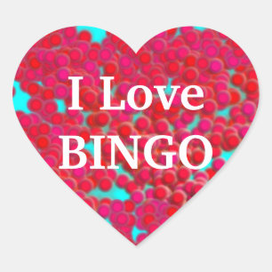 Bingochips op hartvormige Stickers